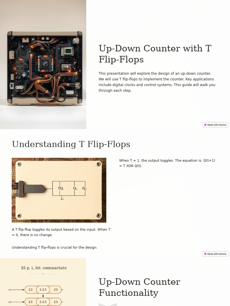 Up-Down Counter Design with T Flip-Flops | PDF | Electronic Design ...