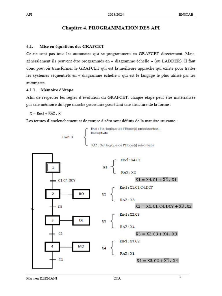 Programmation des API et GRAFCET | PDF | Interrupteur | Programmation ...