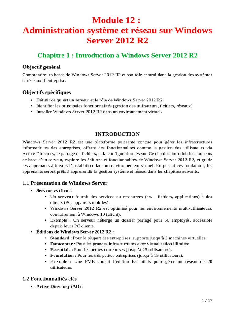 MODULE 12 _ Administration système et réseau sur Windows Server 2012 R2 ...