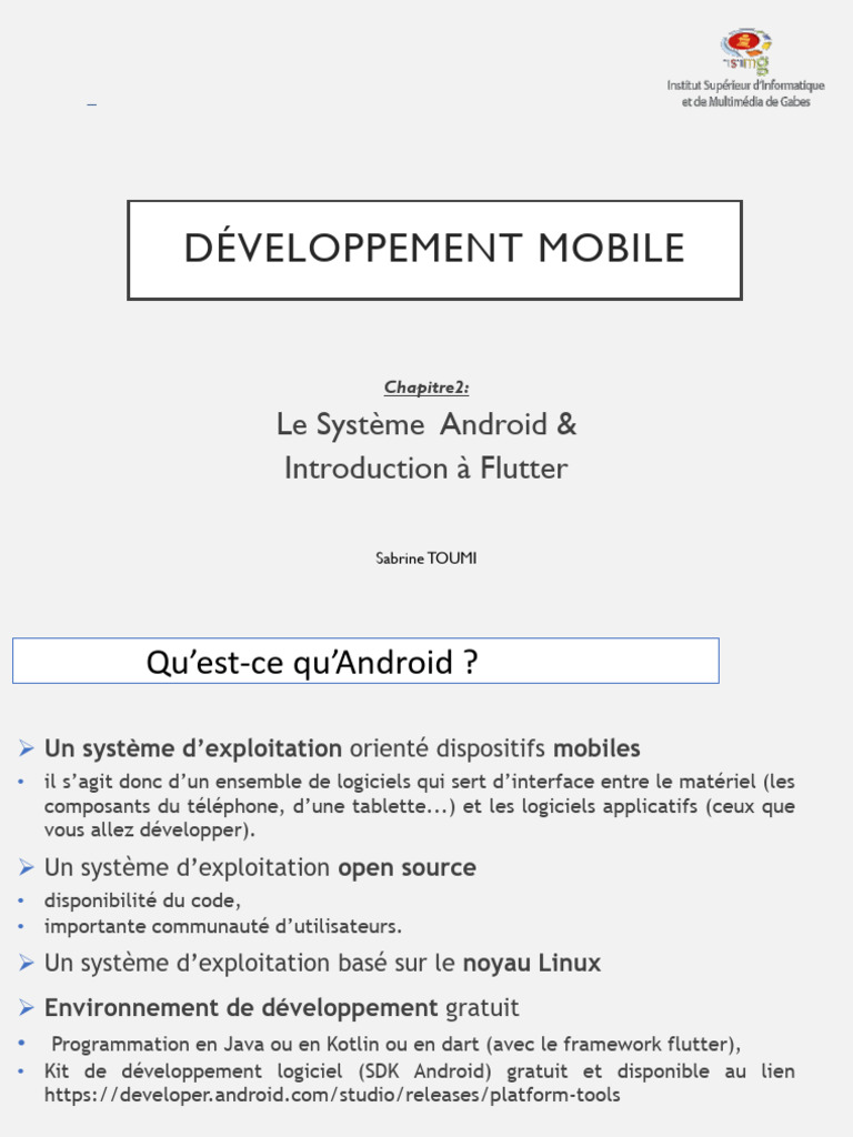 Introduction à Android et Flutter | PDF | Android (Système d ...
