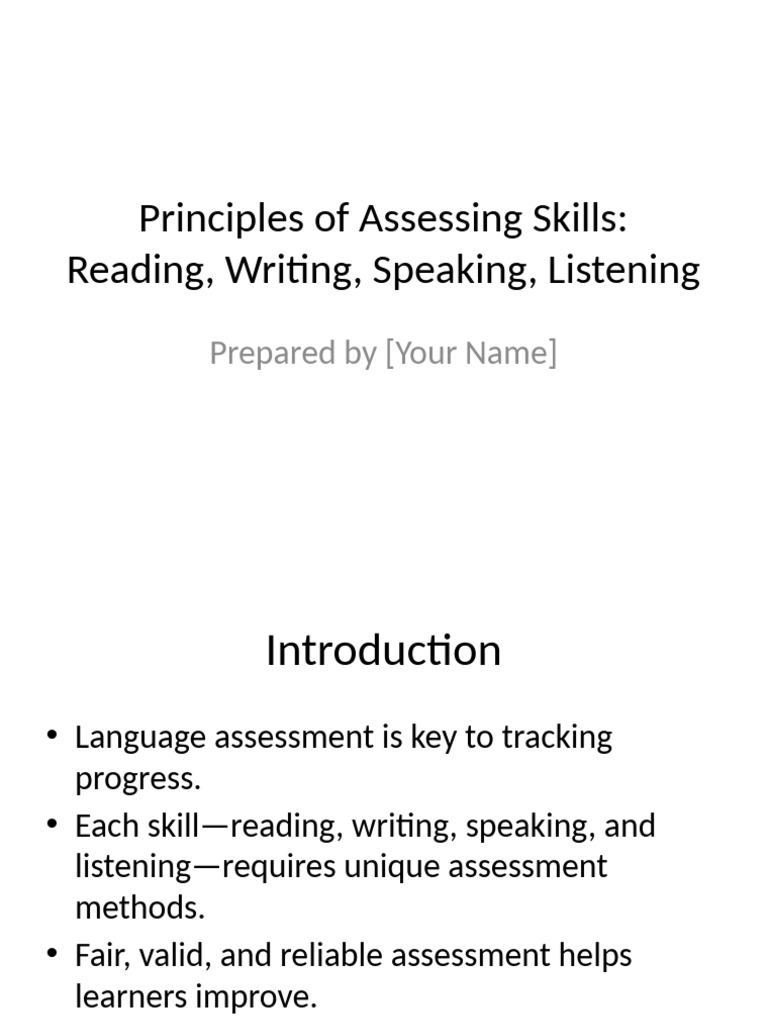 Effective Language Skills Assessment Guide | PDF | Educational ...