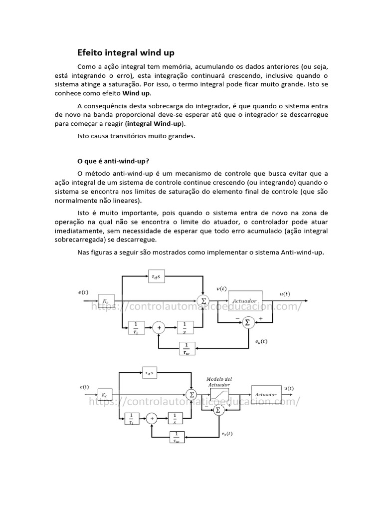 Efeito e Controle do Integral Windup | PDF