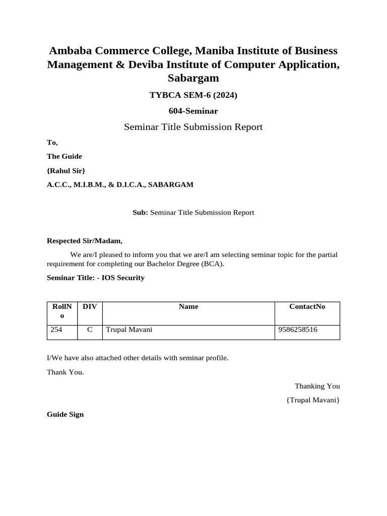 1-1 SEMINAR Title Report | PDF