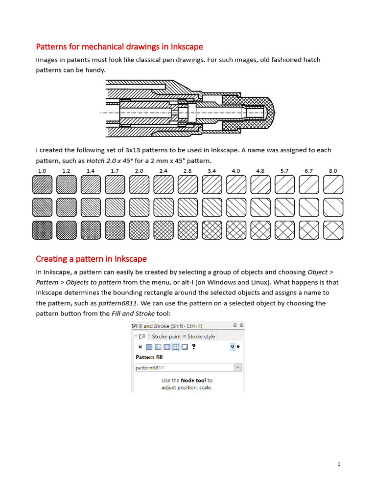 Inkscape Hatch Patterns Guide | PDF