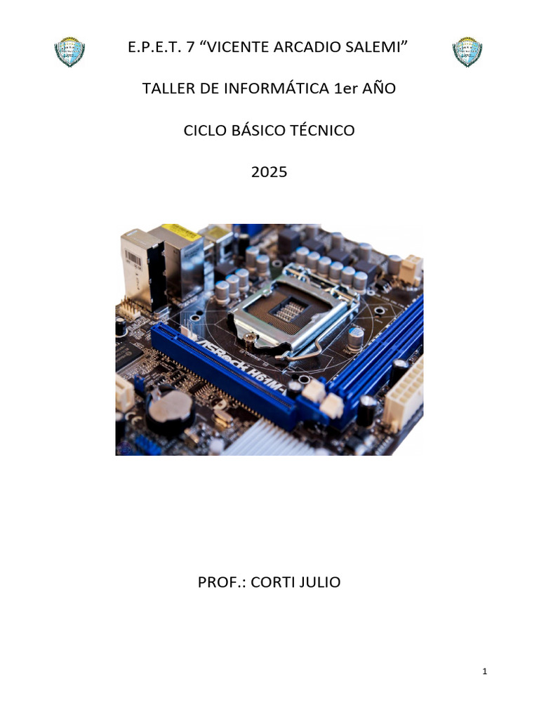 Introducción a la Computación 2025 | PDF | Hardware de la computadora ...