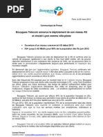 Bouygues Telecom annonce le déploiement de son réseau 4G et choisit Lyon comme ville-pilote