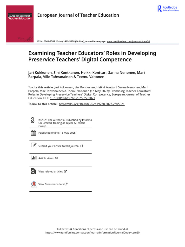 Examining Teacher Educators Roles in Developing Preservice Teachers ...