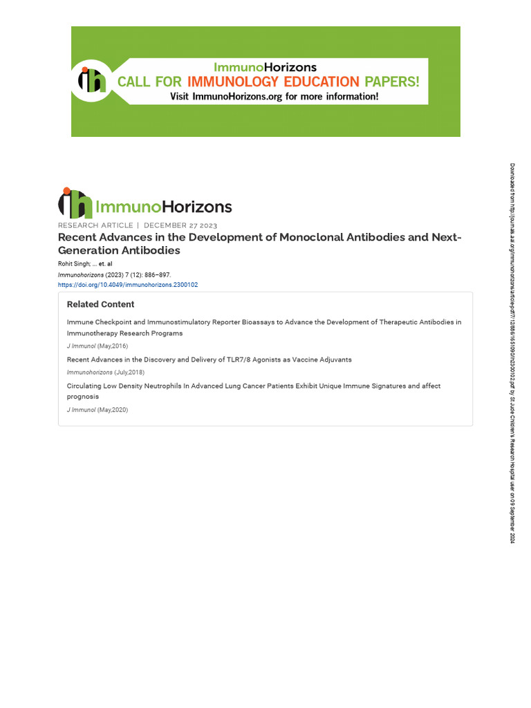 Recent Advances in The Development of Monoclonal Antibodies and ...