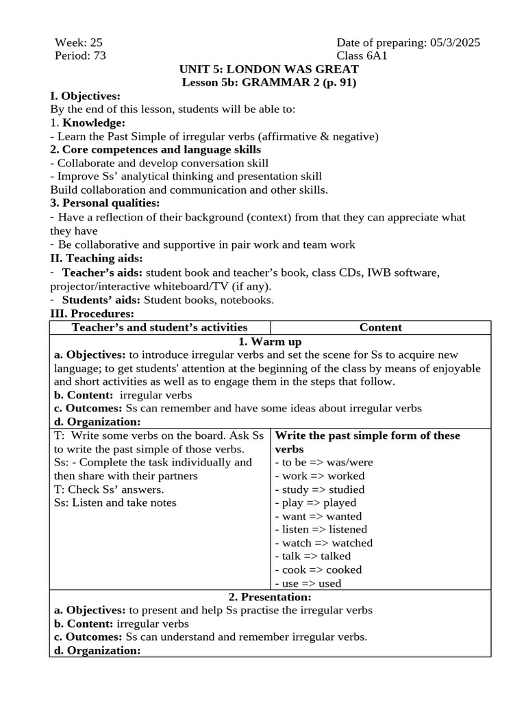Lesson plan for kid from 7-9 years old | PDF | Teachers | Learning
