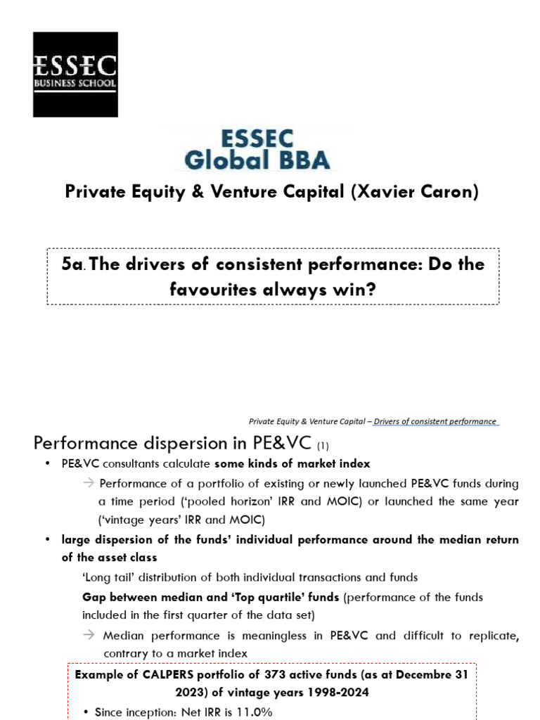 PE VC 24 5b Drivers of Consistent Performance | PDF | Private Equity ...