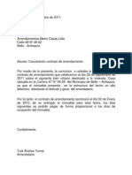 Cancelación Contrato de Arrendamiento