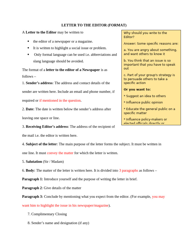 Letter to the Editor: Writing Format Guide | PDF | Human Communication
