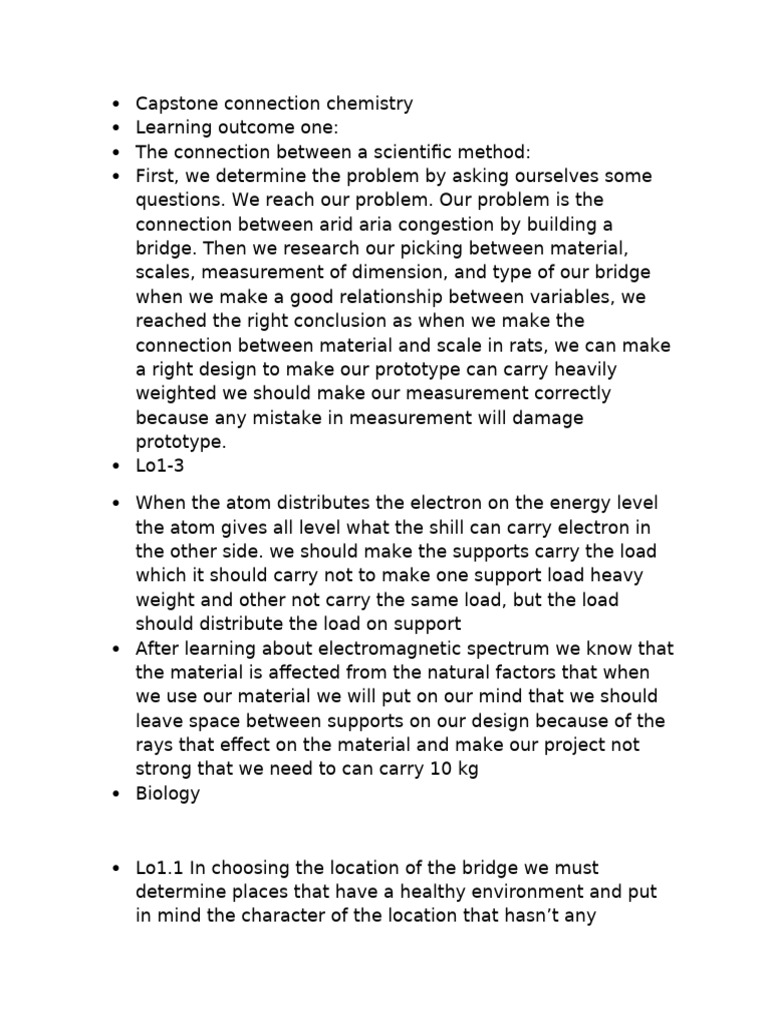 Capstone Connection Chemistry | PDF | Cell (Biology) | Bridge