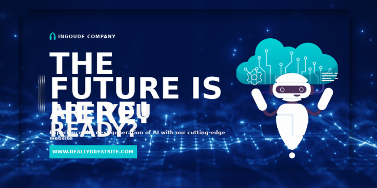 Blue and White Futuristic AI Technology Banner | PDF