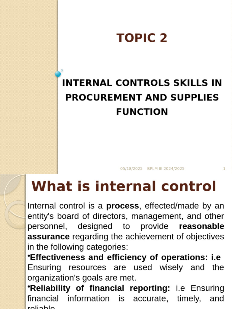 Topic 2 - Internal Controls Skills | PDF | Internal Control | Depreciation