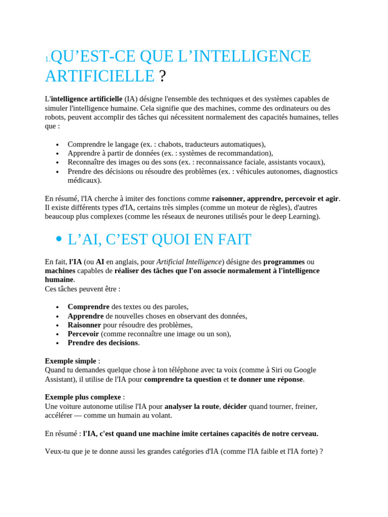 Comprendre l'intelligence artificielle | PDF | Intelligence ...