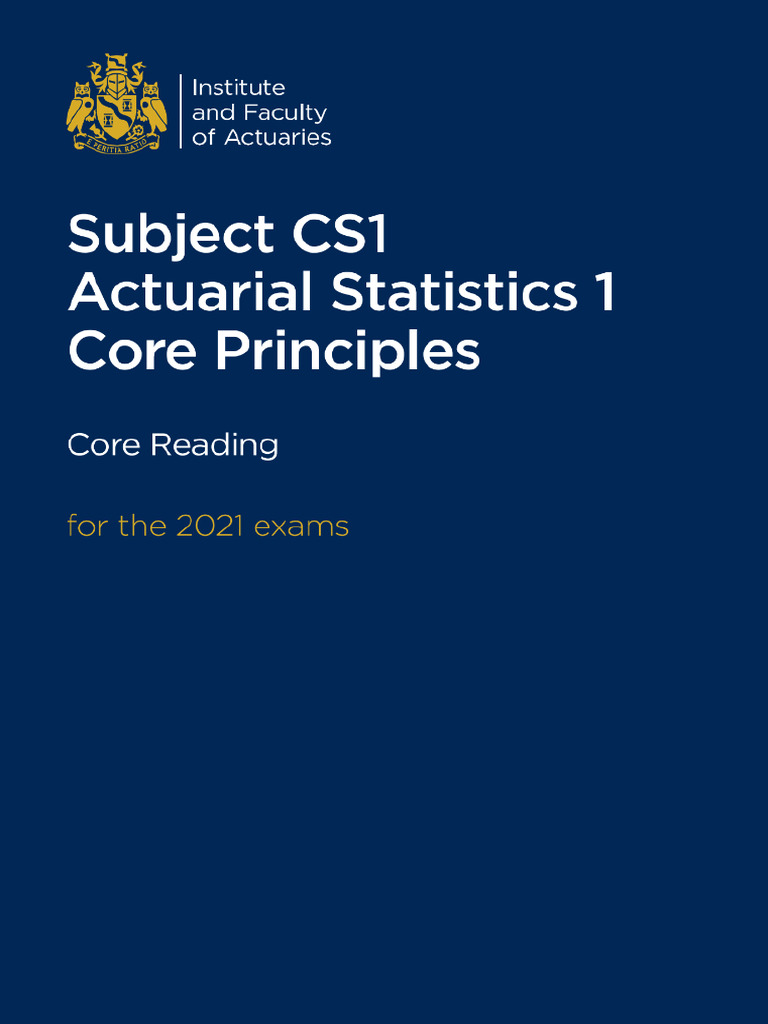 ACtuarial CS1 2019 Booklet Core Reading | PDF