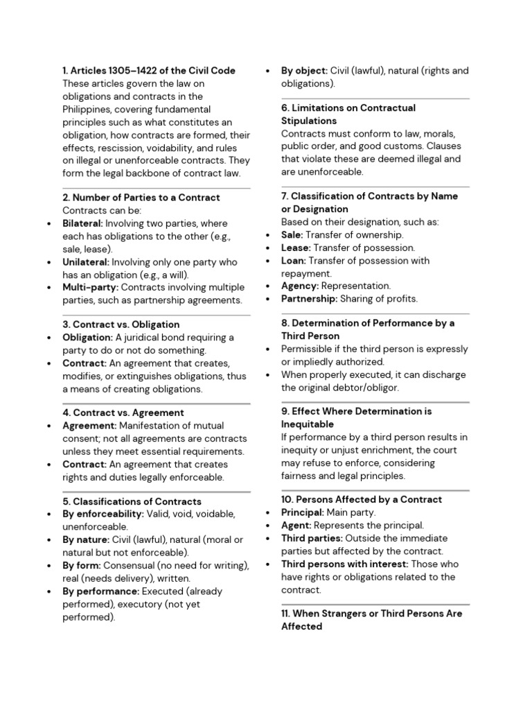 Pointers To Review Obli | PDF | Annulment | Offer And Acceptance