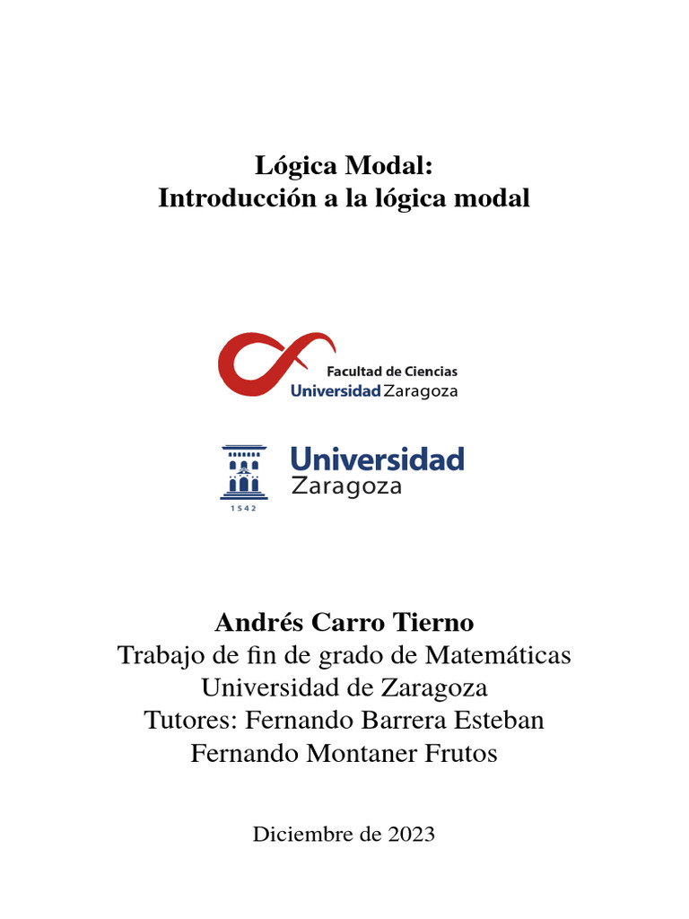 Introducción a la Lógica Modal Proposicional | PDF | Proposición | Axioma