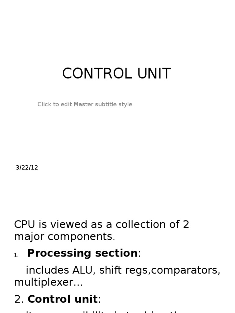 Understanding CPU Control Units | PDF