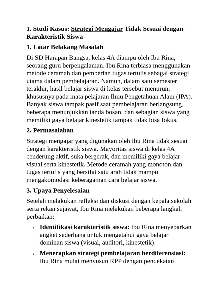 Studi Kasus Penilaian dan Media Pembelajaran | PDF