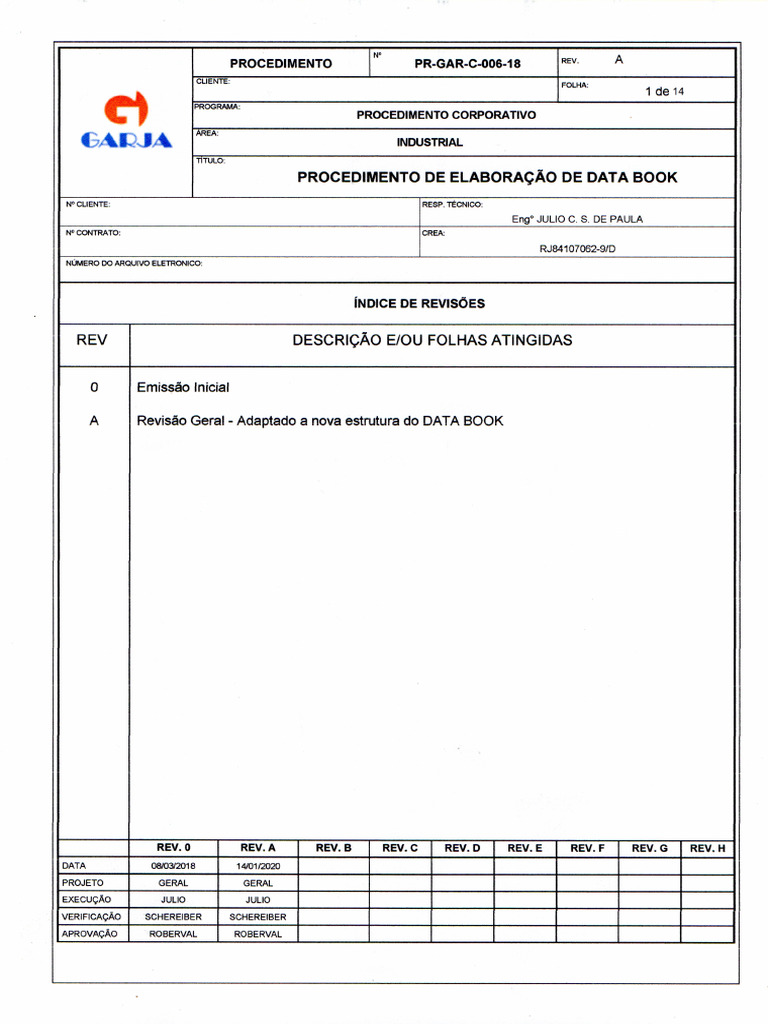 Elaboração do Data Book Tagueado | PDF | Contabilidade | Calibração