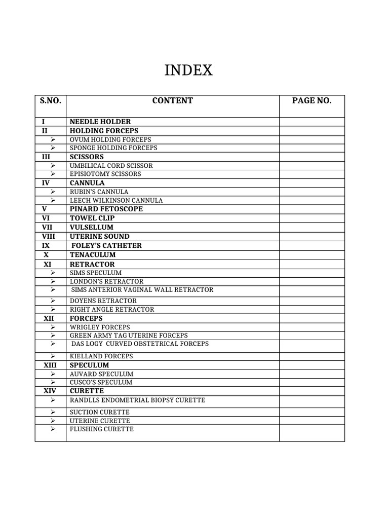Obg Instrument Index (1) 2024 | PDF