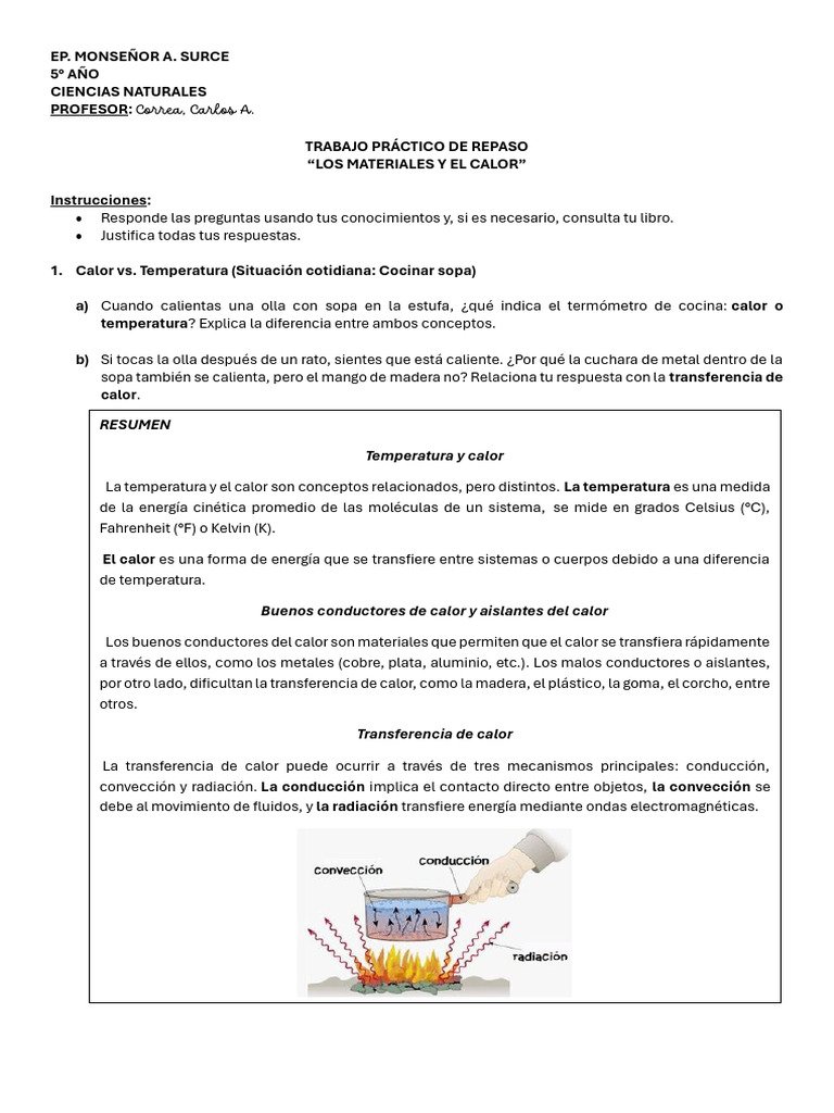 Ejemplos de Conductores de Calor | PDF | Calor | Conduccion termica