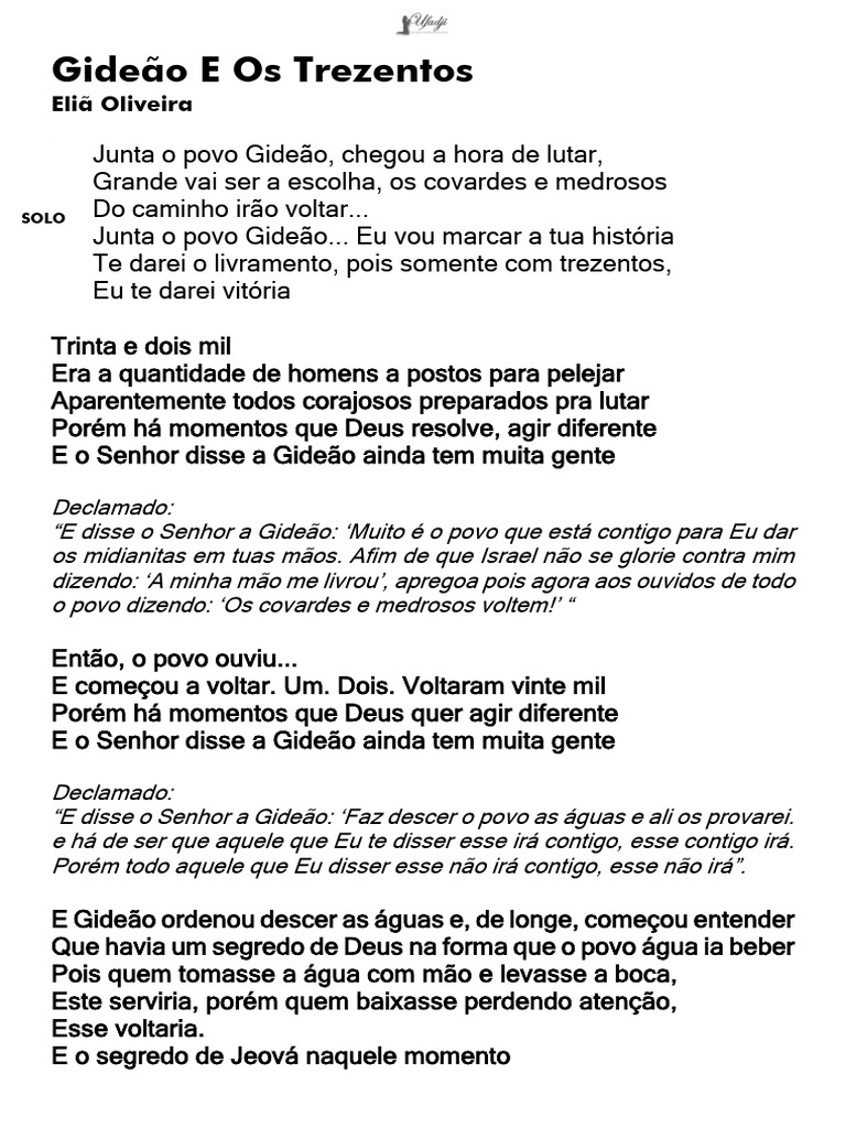 UFADJI Gideão E Os Trezentos - Eliã Oliveira | PDF