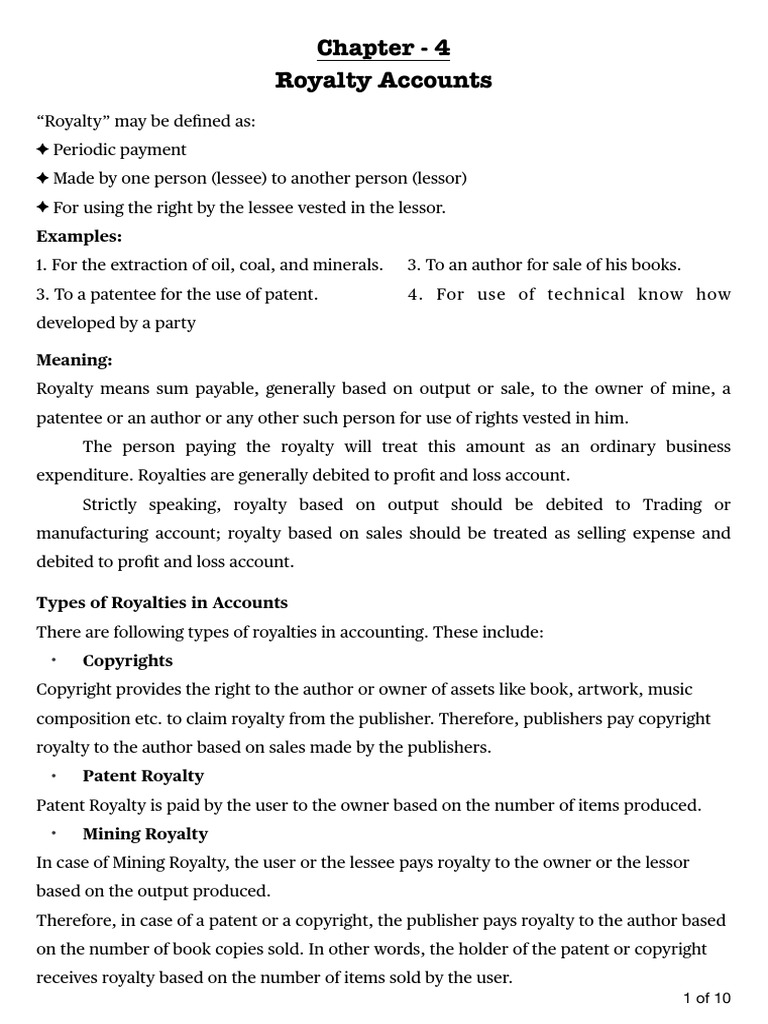 Understanding Royalty Accounts | PDF | Lease | Royalty Payment