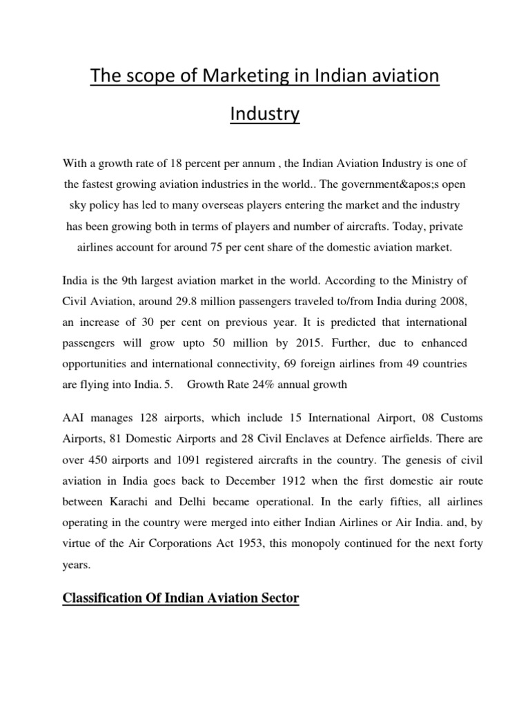 Marketing Trends in Indian Aviation | PDF | Airlines | Aviation