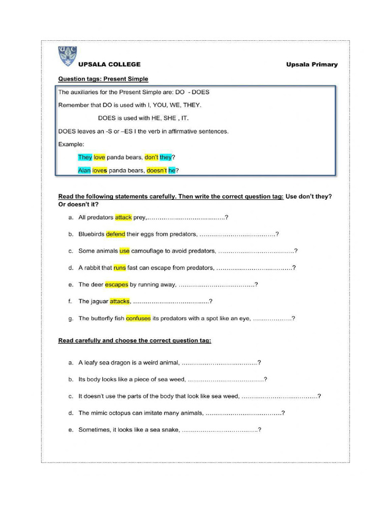 Question Tags.5. | PDF