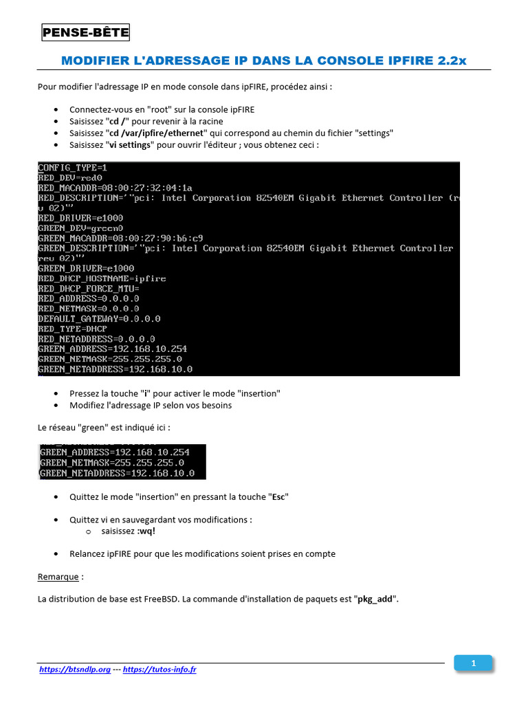 Modifier l'IP dans ipFIRE 2.2x | PDF