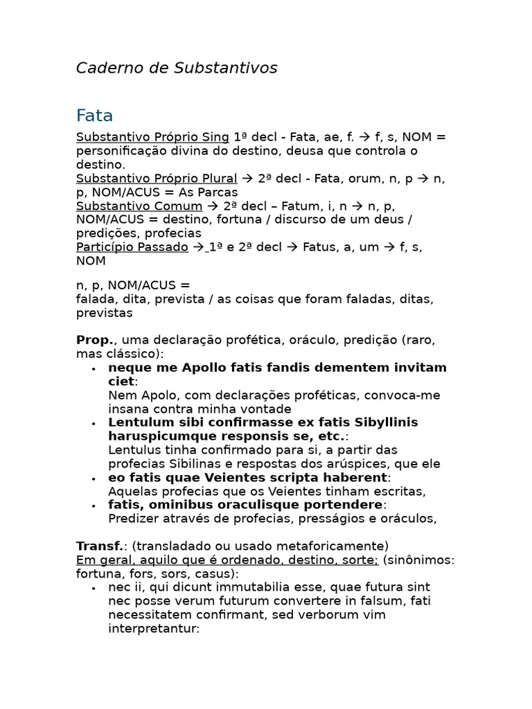 Substantivos Do Latim | PDF