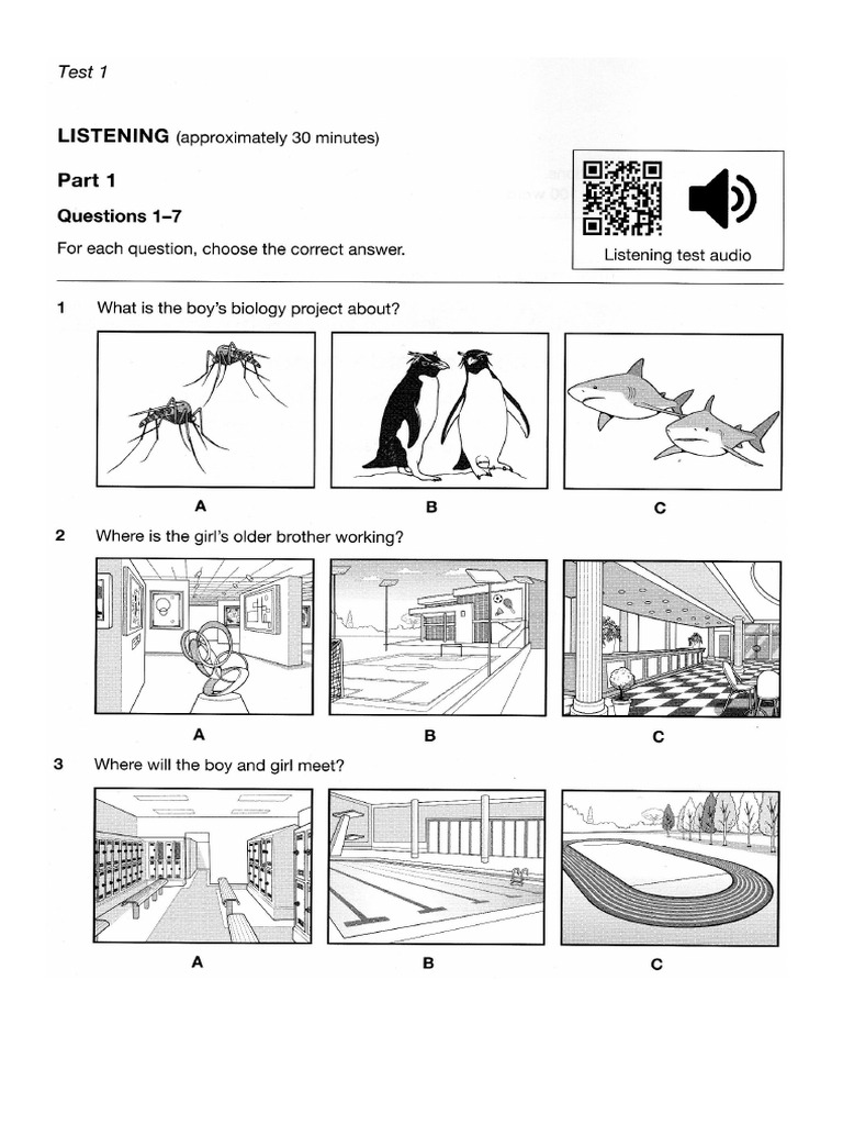 B1 Preliminary For Schools 2 Test 1 and 2 - Listening 2025 | PDF