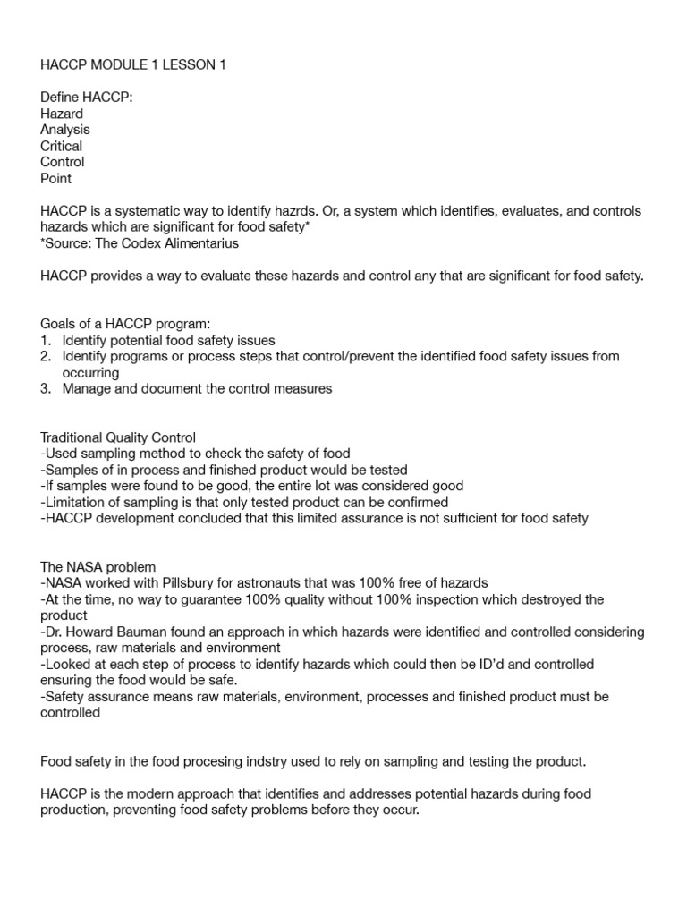 HACCP Overview and Implementation Guide | PDF | Hazard Analysis And ...
