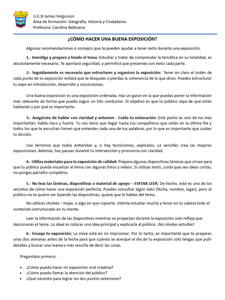 Cómo Exponer | PDF