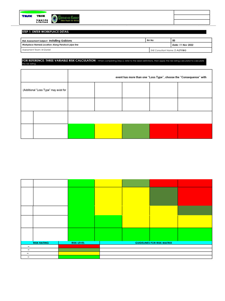 Gabion Installation Risk Assessment Guide | PDF | Risk | Safety