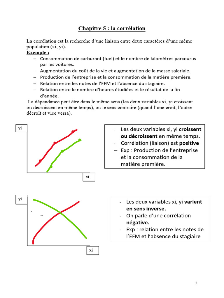 Corrélation entre deux variables expliquée | PDF | Coût de la vie ...