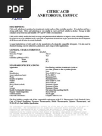 CA-001 Citric Acid Anhydrous Specification (2)