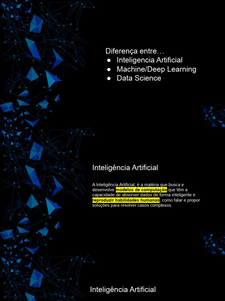 Diferença Entre AI, Machine Learning, Deep Learning e Data Science | PDF