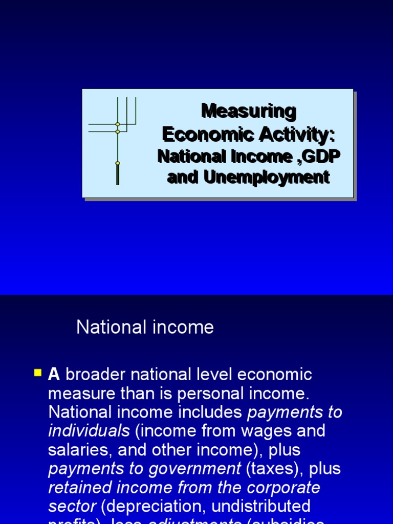Measuring Economic Activity and Unemployment | PDF | Gross Domestic ...