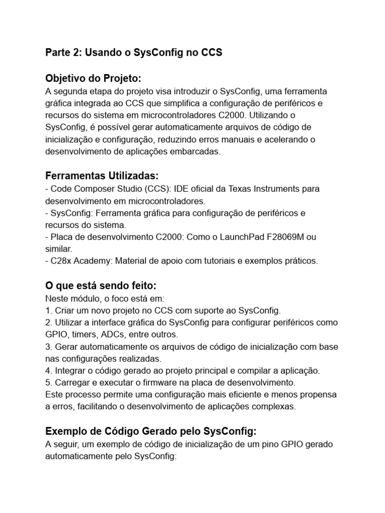 Configuração de Periféricos com SysConfig | PDF | Inicialização ...