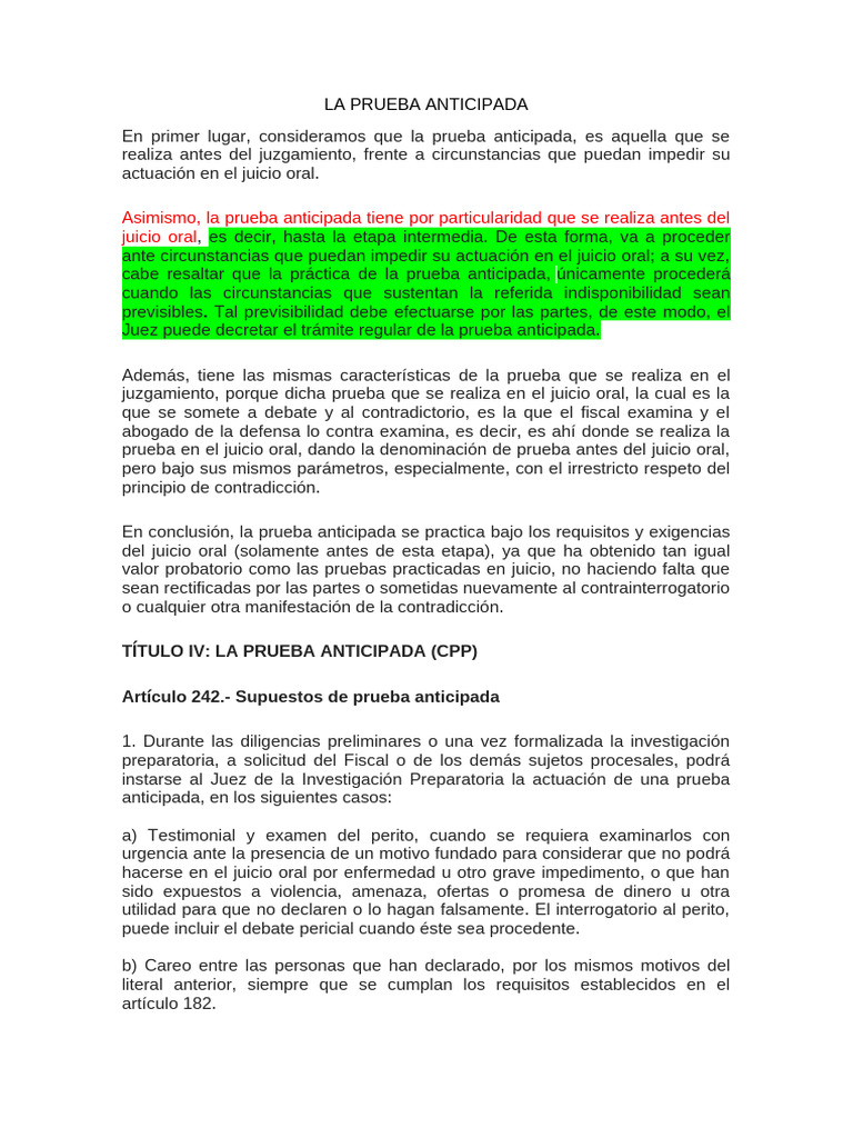 Que Es La Prueba Anticipada | PDF | Jurisdicción | Justicia
