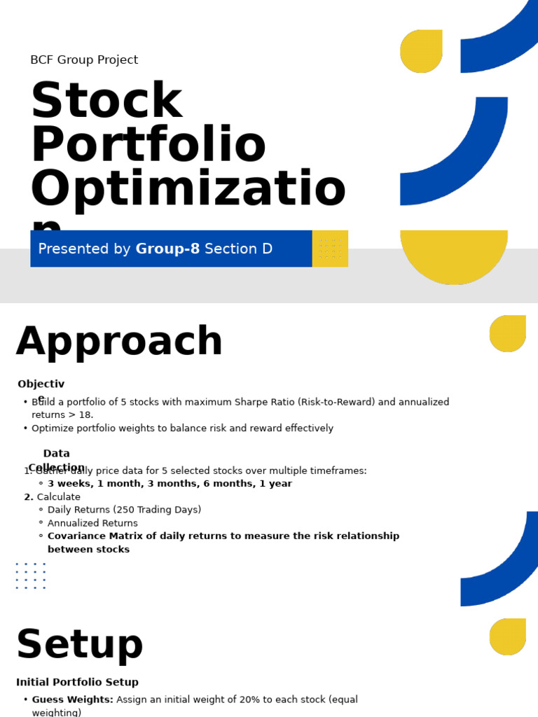 Optimizing Stock Portfolio for High Returns | PDF | Diversification ...