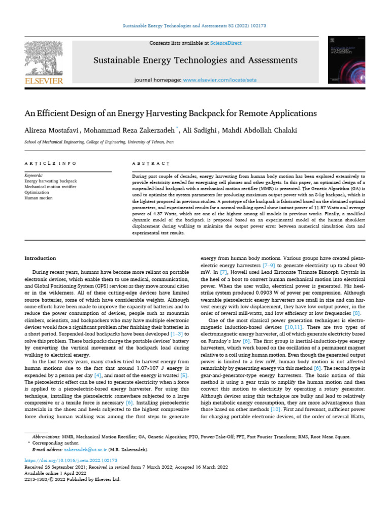 An Efficient Design of An Energy Harvesting Backpack For Remote ...