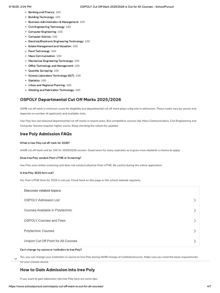 Iree Poly Cut Off Marks for 2025 | PDF | Engineering