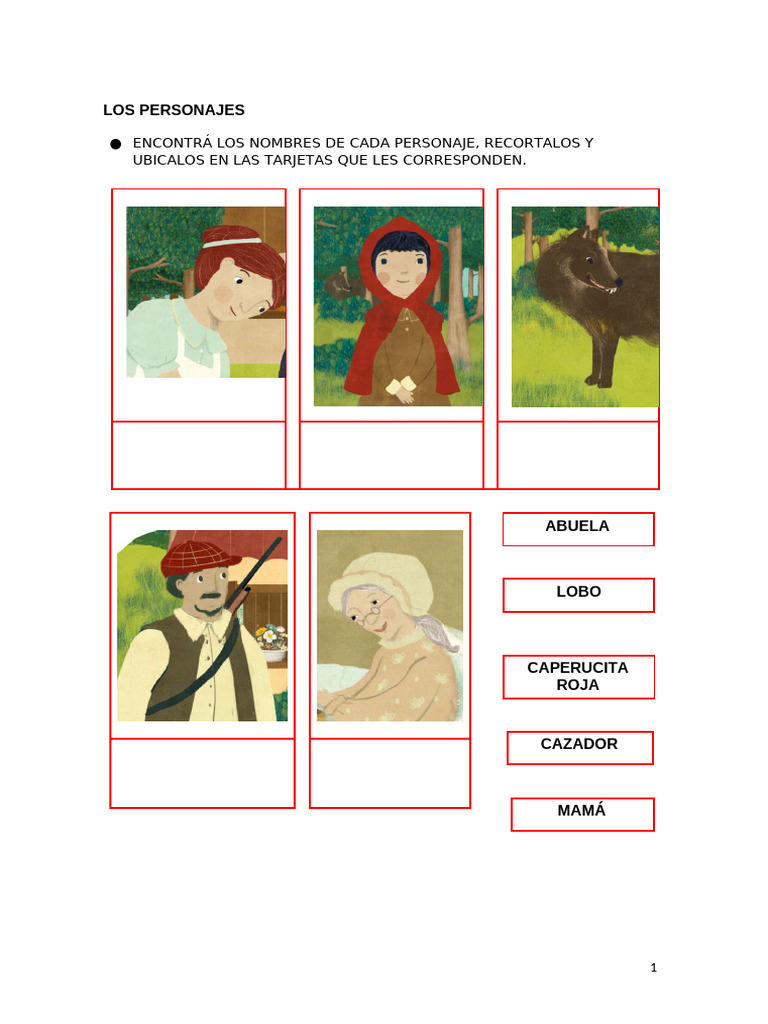 Actividades sobre Caperucita Roja | PDF | Caperucita Roja | Folklore ...