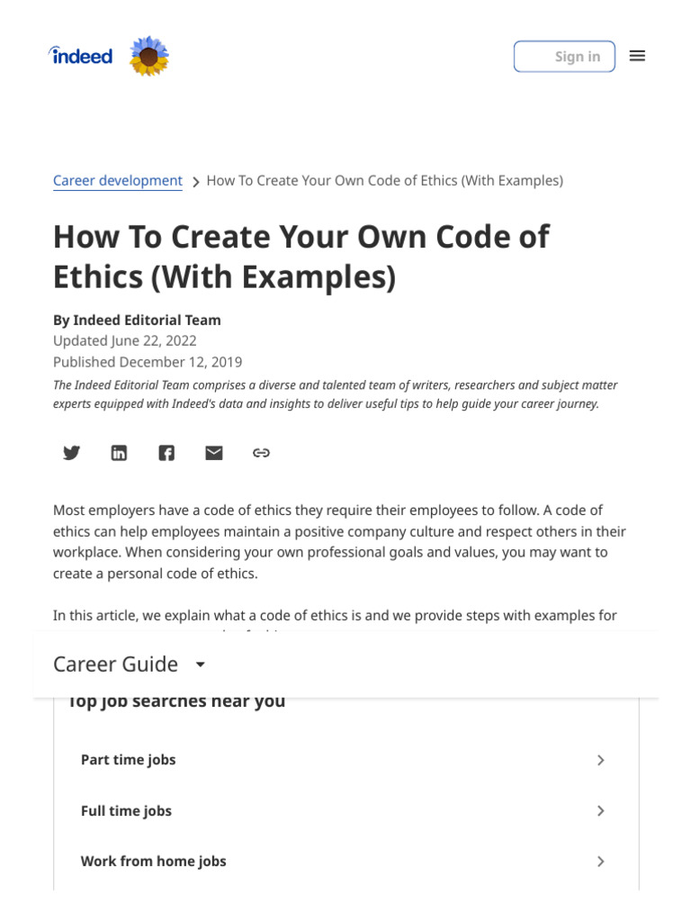 Creating Your Personal Code of Ethics | PDF | Morality | Integrity