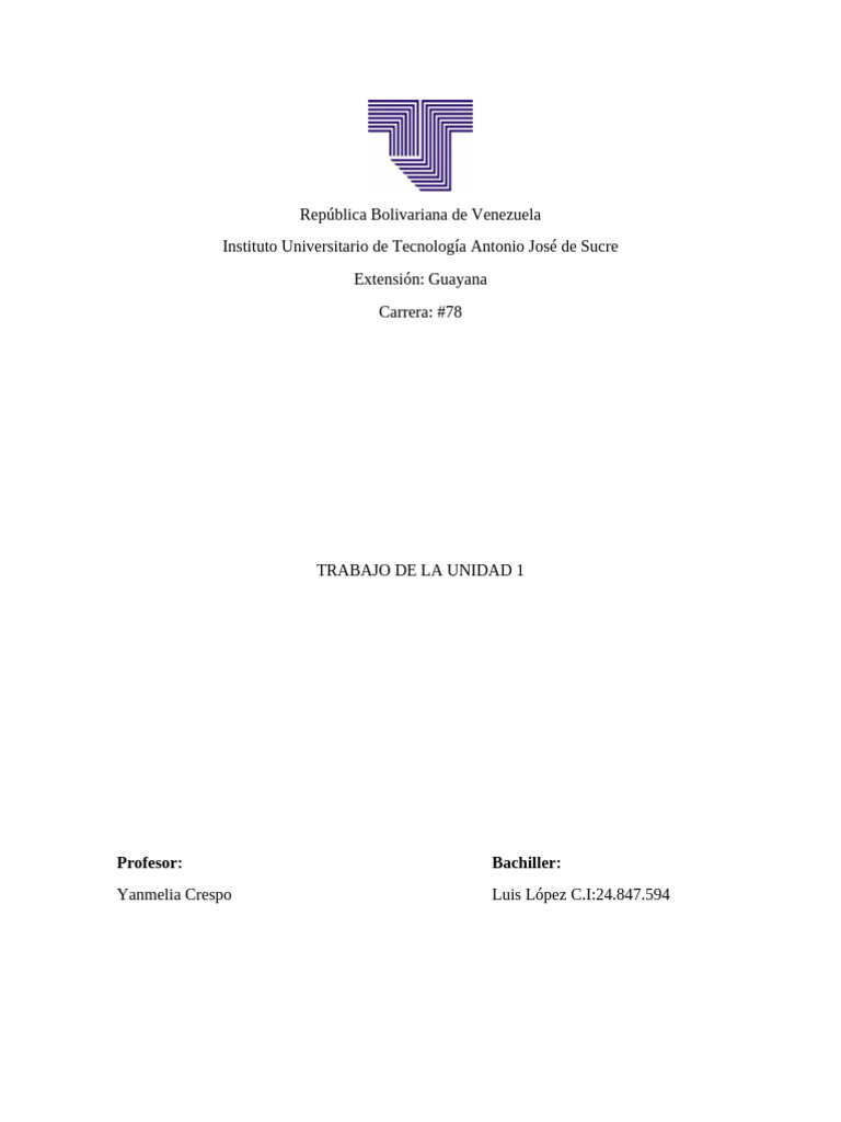 Trabajo de La Unidad 1 | PDF | Programa de computadora | Programación